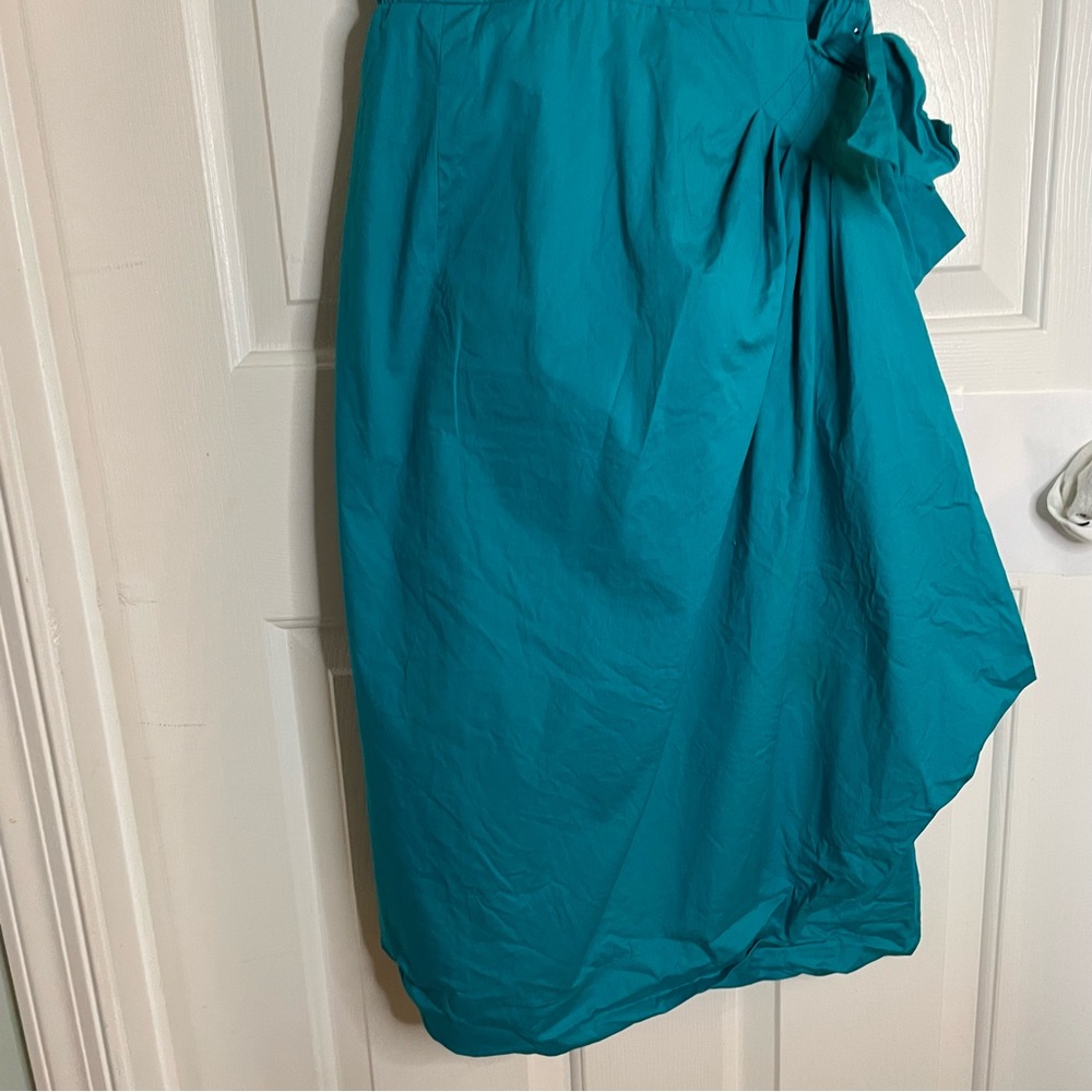 Trashy Diva Chic Asymmetrical Teal Dress with Flowy Hem Size 10 y2k academia - Picture 2 of 8